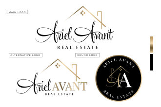 do real estate or realtor signature logo design with branding kit