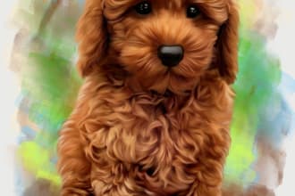 draw realistic painting of pet portrait