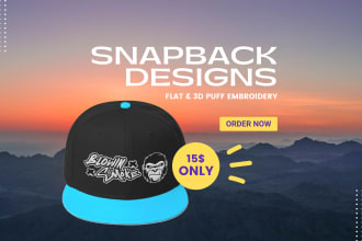 design embroidery snapbacks, caps, and dad hats