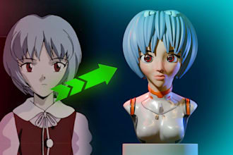 create a 3d character model based on your sketch