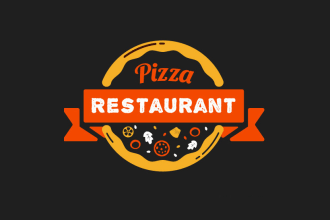 give creative pizza logo design with new concepts