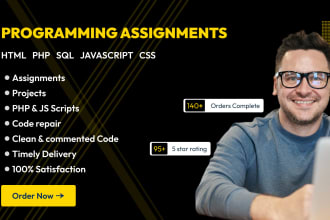 do web HTML, CSS, js, and PHP programming assignments