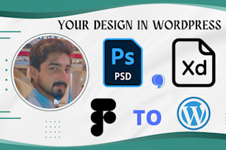 convert xd, figma, PSD to wordpress using elementor