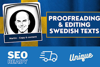 proofread och korrekturlasa a swedish text for you