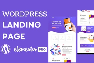 design responsive wordpress landing page elementor or elementor pro landing page