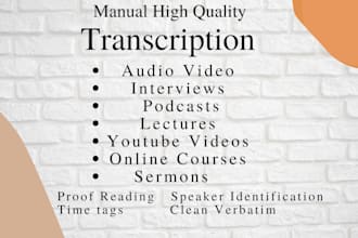 transcribe audio or video in text with subtitles in english