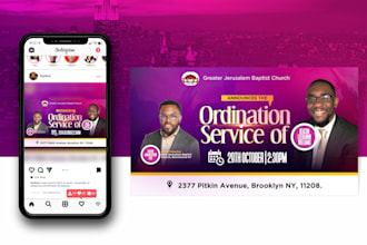 do instagram, fb, social media flyer, church flyers in 24hrs