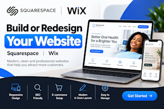 build squarespace website, redesign squarespace website wix website design