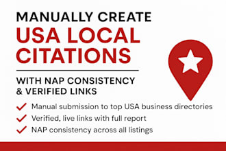 manually create USA local citations with nap consistency  verified links