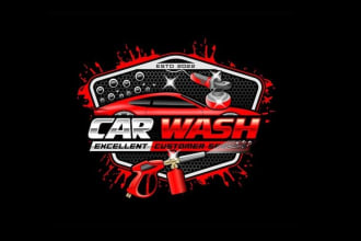 design auto dealership, car wash, automotive, auto detailing logo