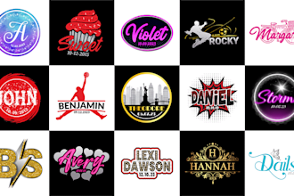 create modern bar mitzvah and bat mitzvah logo design