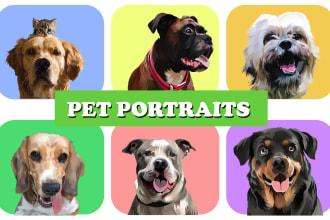 draw cat , dog and any pet vector art