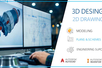 design 3d cad models, 2d drawing,  engineering schemes