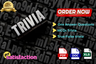 make custom trivia questions and true false for any topic