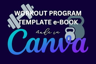 design an editable workout program template in canva