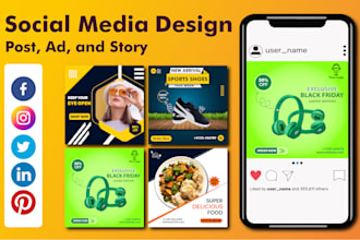 design social media post, ad and story