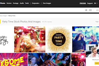 party rental website with booking and photo booth website