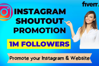instagram shoutout promotion on 1m followers pages