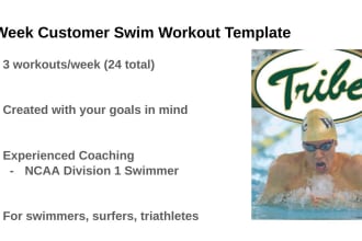 create a customized swim workout plan