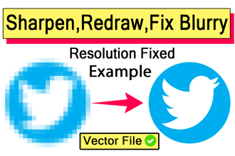 fix blurry logo, vector, upscale, sharpen, unblur your icon