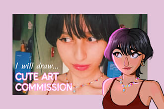 draw cute commission art, oc, pfp