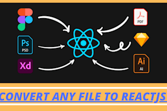 convert figma to react psd to react frontend responsive site
