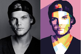 draw artistic wpap pop art portrait