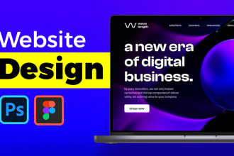 design a creative and unique website mockup from photoshop, figma
