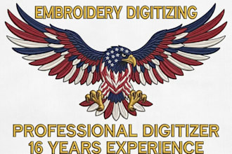 do 3d puff and flat embroidery digitizing for cap hat and left chest logo