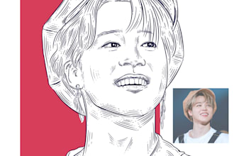 draw minimalist flat line avatar for you
