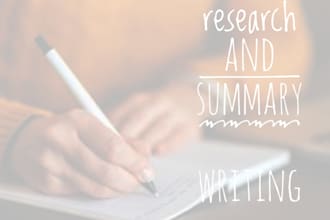 quality research and summaries writing