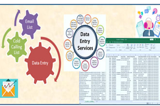 perform data entry, cold calling list, and email list