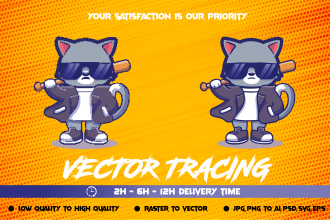 do convert , vector tracing, redraw, recreate logo or image in vector