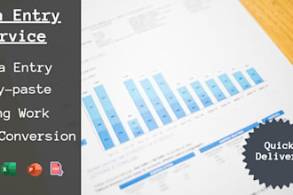 do data entry excel, word, database editing