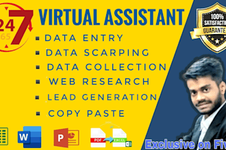 do fastest data entry, data scarping, copy paste, web research, lead generation