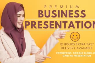 design premium business presentations in powerpoint or canva