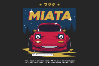 draw car vector art with retro style illustration