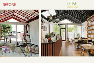 create 3d model and design rendering interior renovation