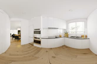 create a 360 panorama 3d image for ar interior