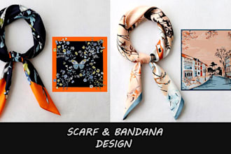 create scarf bandana pattern design for fabric print