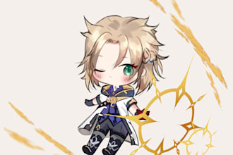 draw cute chibi anime profile, icon, emote, fanart and oc