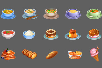 create 2d game art props, icons, items, objects