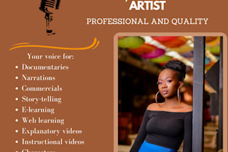 record a quality professional female swahili voiceover