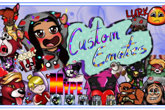 create twitch emotes,stickers,panels,badges and custom art