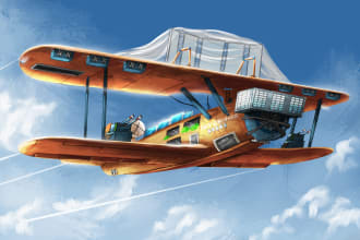 draw concept art of vehicle, environment or anything