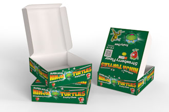 product box packaging design and die cut line