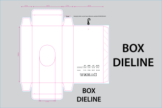 do product box packaging design and die cut line