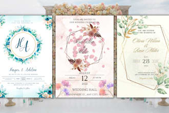 design a beautiful wedding invitation card