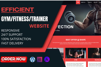 develop attractive fitness, gym, workout wordpress website