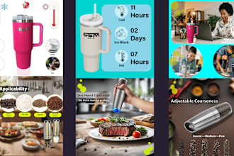 do product photo editing and infographics for amazon store listing images